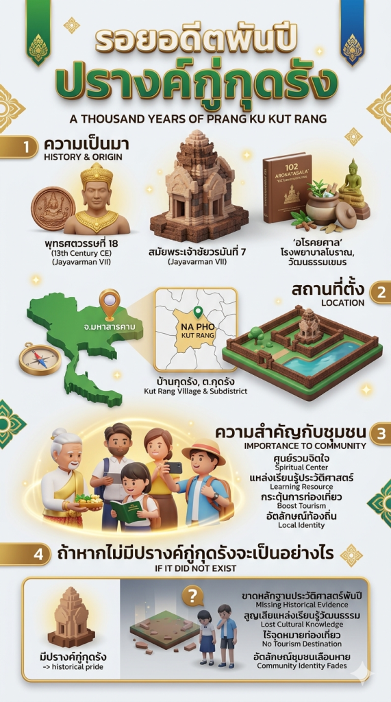 ปรางค์กู่กุดรัง รอยอดีตพันปีแห่งอำเภอกุดรัง